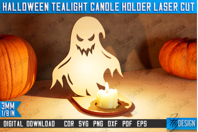 Halloween Tealight Candle Holder | Shadow Vintage Candle |  CNC File