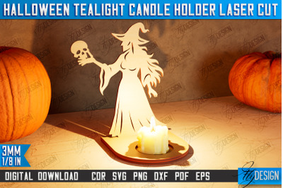 Halloween Tealight Candle Holder | Shadow Vintage Candle |  CNC File