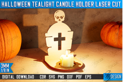 Halloween Tealight Candle Holder | Shadow Vintage Candle |  CNC File