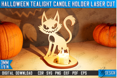 Halloween Tealight Candle Holder | Shadow Vintage Candle |  CNC File