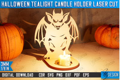 Halloween Tealight Candle Holder | Shadow Vintage Candle |  CNC File