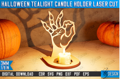 Halloween Tealight Candle Holder | Shadow Vintage Candle |  CNC File