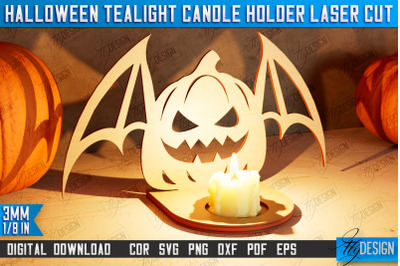 Halloween Tealight Candle Holder | Shadow Vintage Candle |  CNC File