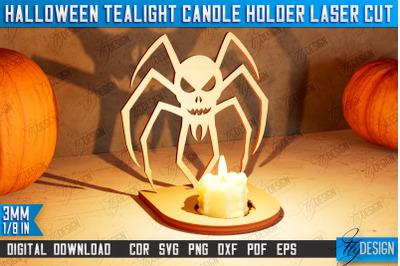 Halloween Tealight Candle Holder | Shadow Vintage Candle |  CNC File