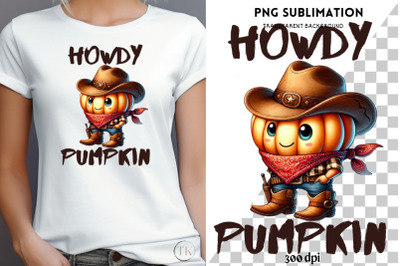 Howdy Pumpkin PNG, Western Digital Designs, Commercial Use, Cowboy Hat