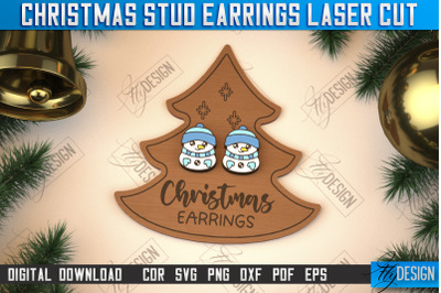 Christmas Stud Earrings | Jewelry Design | Christmas Gift Idea | CNC