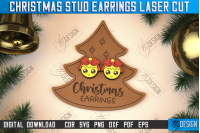 Christmas Stud Earrings | Jewelry Design | Christmas Gift Idea | CNC