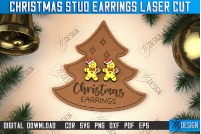 Christmas Stud Earrings | Jewelry Design | Christmas Gift Idea | CNC