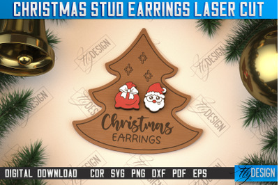 Christmas Stud Earrings | Jewelry Design | Christmas Gift Idea | CNC