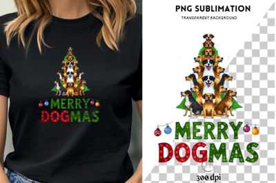 Merry Dogmas, Sublimation Digital Download, Dog Christmas Design, Chri