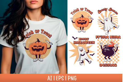 Retro cartoon Halloween Quotes Sublimation