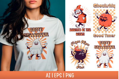 Retro cartoon Halloween Quotes Sublimation