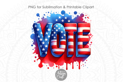 Vote PNG, USA election, patriotic design