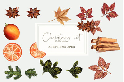 Christmas aromatic vector set