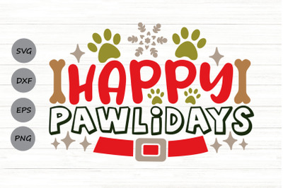 Happy Pawlidays Svg, Christmas Dog Svg, Dog Lover Svg, Happy Holidays.