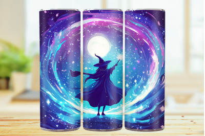 Cosmic Witch 20oz Skinny Tumbler Wrap Sublimation Design.