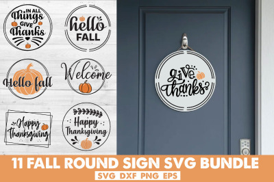 Fall Round Sign Svg Bundle