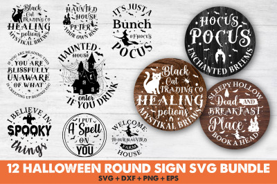 Halloween Round Sign SVG Bundle