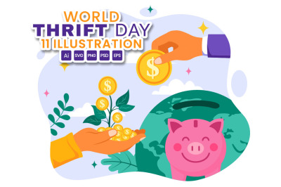 11 World Thrift Day Illustration