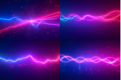 Abstract Neon Wave Background