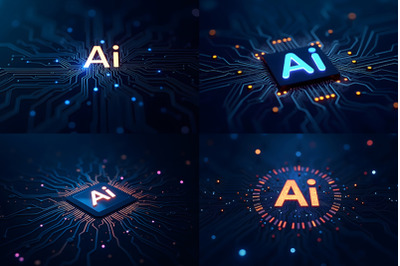 AI Concept on Circuit Board