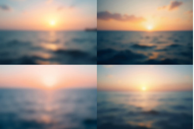 Blurry Sunset Over Ocean