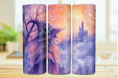 Witch Tumbler Wrap 20oz Skinny Tumbler Sublimation Design.