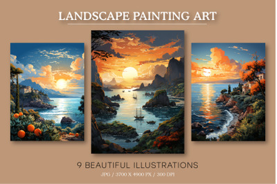 Landscape Painting Art 03. Wall Art.