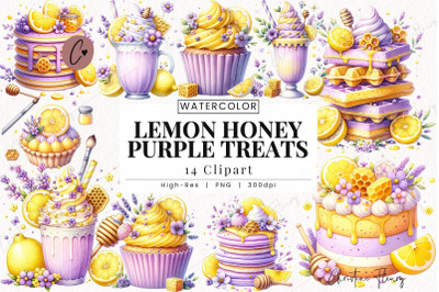 Watercolor Lemon Honey Treats Clipart