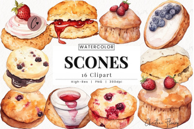 Watercolor Scones Clipart