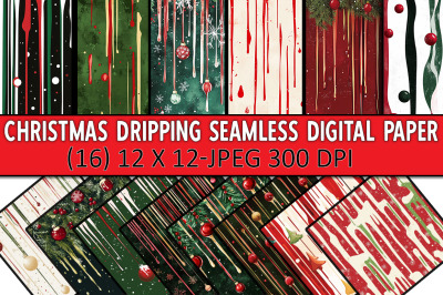 Christmas Dripping Seamless Digital Papers