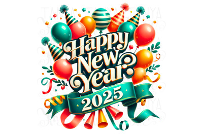 Happy New Year Iron-On Transfers, Digital Confetti Party PNG, Shirt De