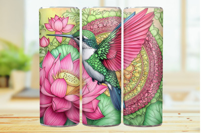 Hummingbird Tumbler Wrap 20oz Skinny Tumbler Sublimation Design.