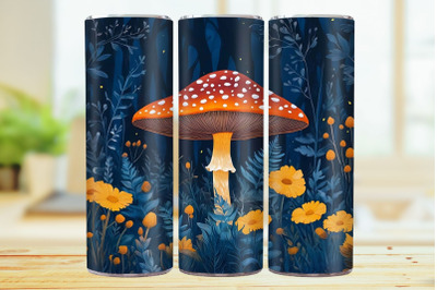 Mushroom Tumbler Wrap 20oz Skinny Tumbler Wrap Sublimation Design.