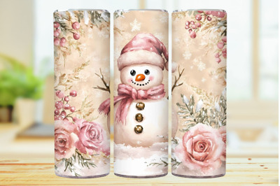 Snowman Tumbler Wrap 20oz Skinny Tumbler Sublimation Design.