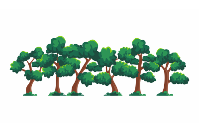 vector illustration of a flock of trees