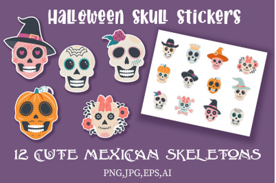 Halloween skull stickers