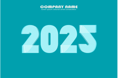 Modern 2025 Annual report isolated on blue background vector illustrat