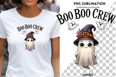 Boo Boo Crew, Retro Halloween Designs PNG for Crafting, Halloween Ghos