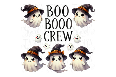 Boo Boo Crew Halloween PNG,  Retro Ghosts Collection, Funny Halloween