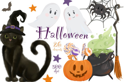 Halloween Clipart PNG, Cute Little Ghost, Fall Clipart