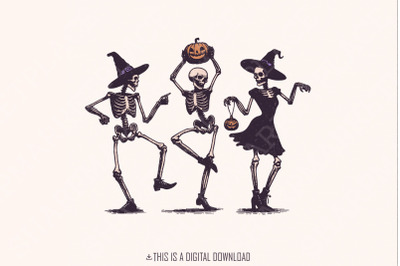 Dancing Skeletons png, halloween skeleton, spooky season png, funny ha