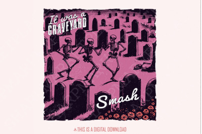 Graveyard Smash PNG, Halloween PNG, Spooky png, Trendy PNG, Vintage Ha