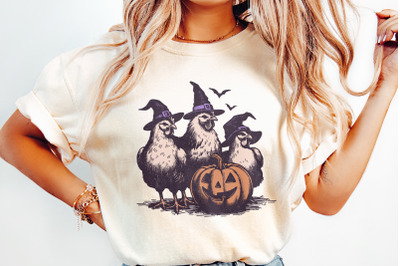 Spooky Chickens Halloween PNG, Fall PNG, Autumn Clipart, Sublimation D