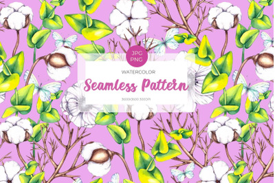 Watercolor Anemone and Eucalyptus Pattern