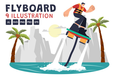 9 Flyboard Sport Illustration