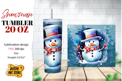 Snowman tumbler wrap. Christmas tumbler sublimation.