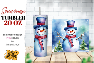 Snowman tumbler wrap. Christmas tumbler sublimation.