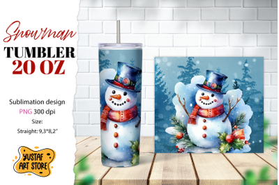 Snowman tumbler wrap. Christmas tumbler sublimation.