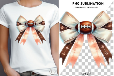 Coquette Football Bow, Girly Teen Football Shirt PNG, Unique Gift for